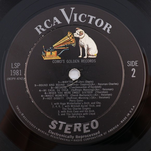 Perry Como's Golden Records - Reissue 12" Vinyl LP Record LSP-1981(e) - Picture 16 of 16